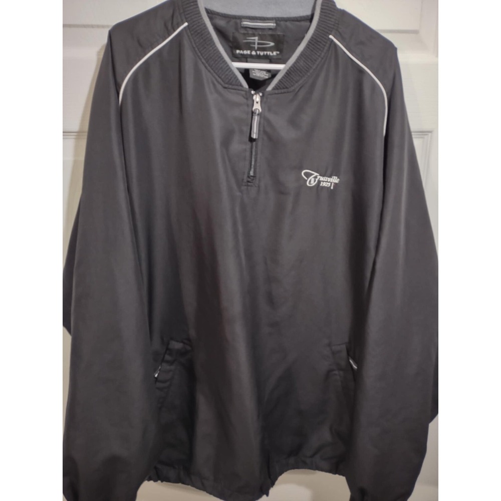 PAGE & TUTTLE‎ Golf Mens XL Black Windbreaker 1/4 Zip PLUS FREE SHIRT